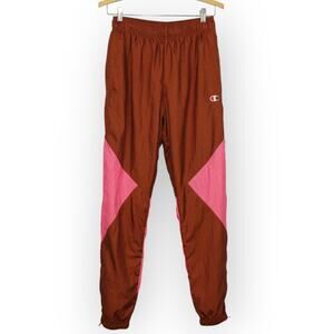 Champion Windbreaker Track Pants Men Small Rust~Pink Nylon 549314